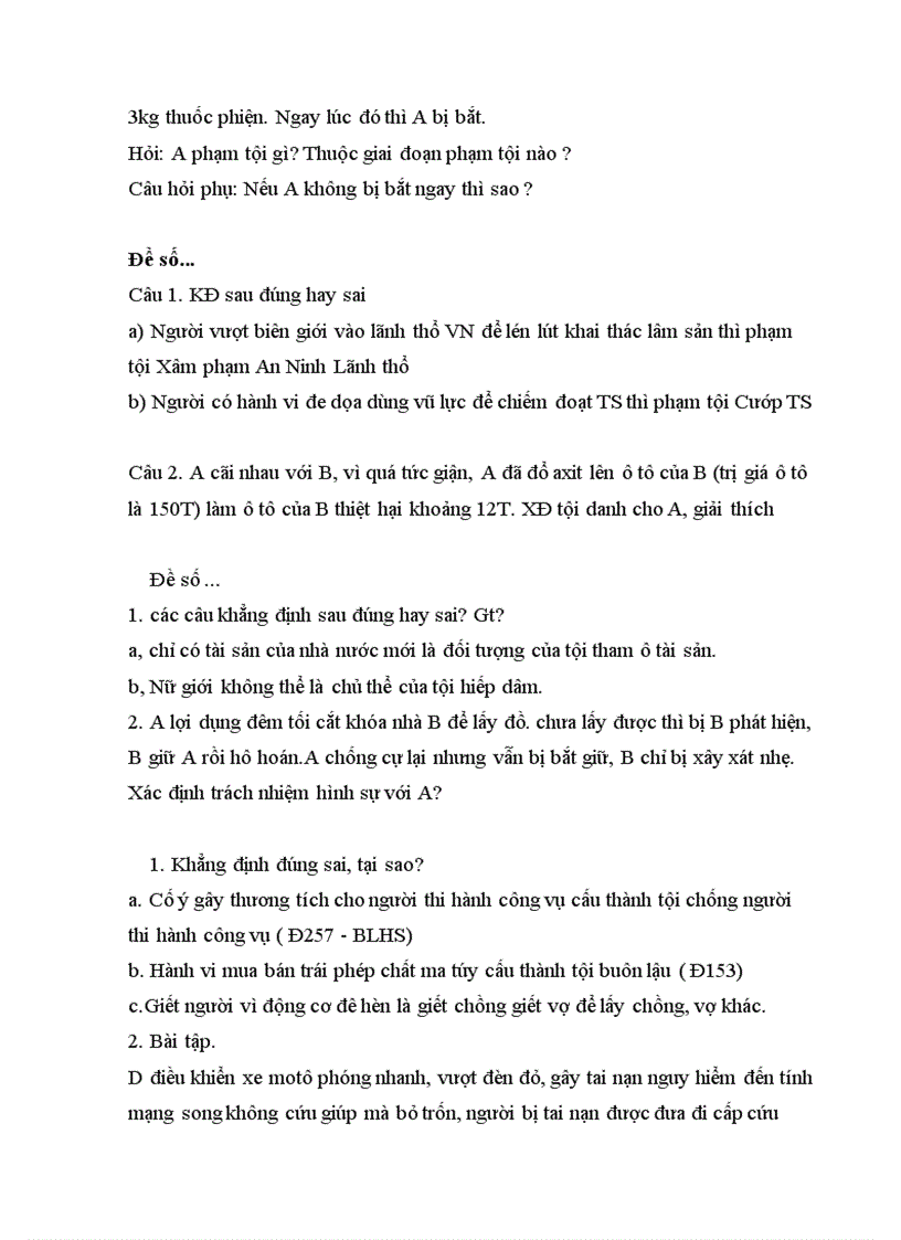 image for page Tổng hợp các đề thi luật hình sự