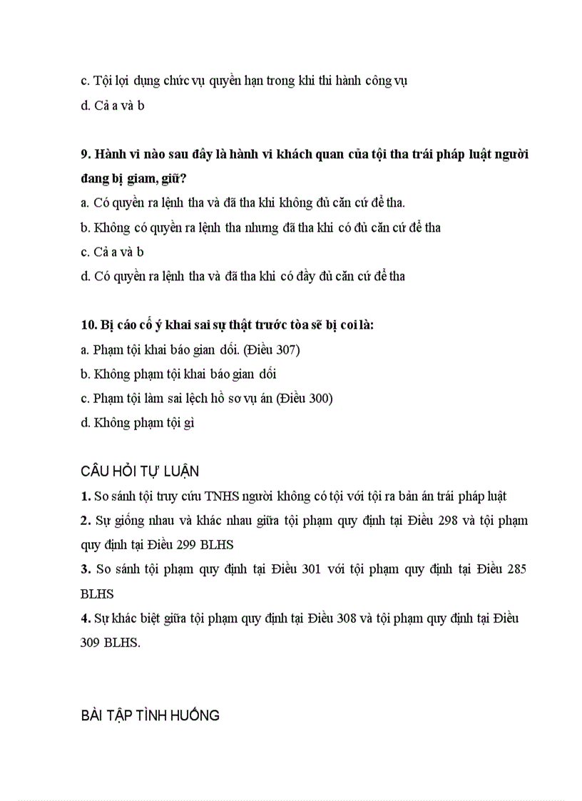 image for page Ôn tập phần các tội xâm phạm hoạt động tư pháp
