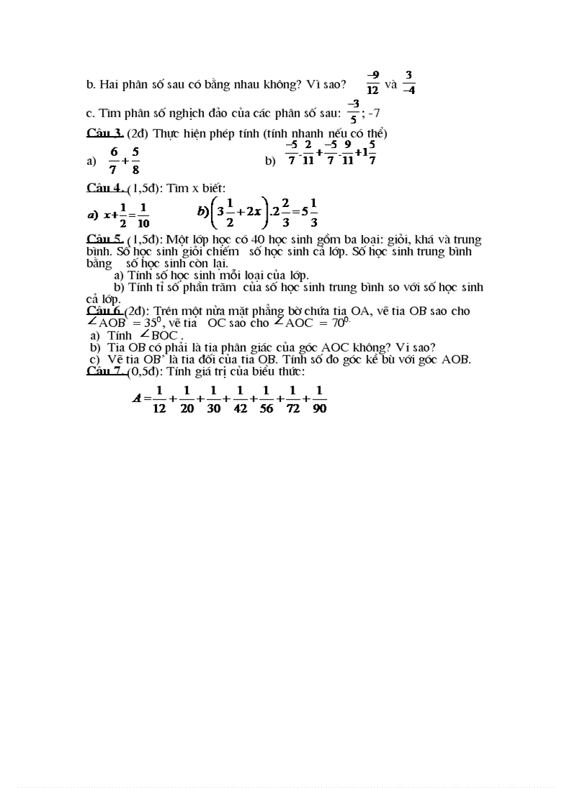 image for page Ma trận đề kiểm tra toan 6 ky ii