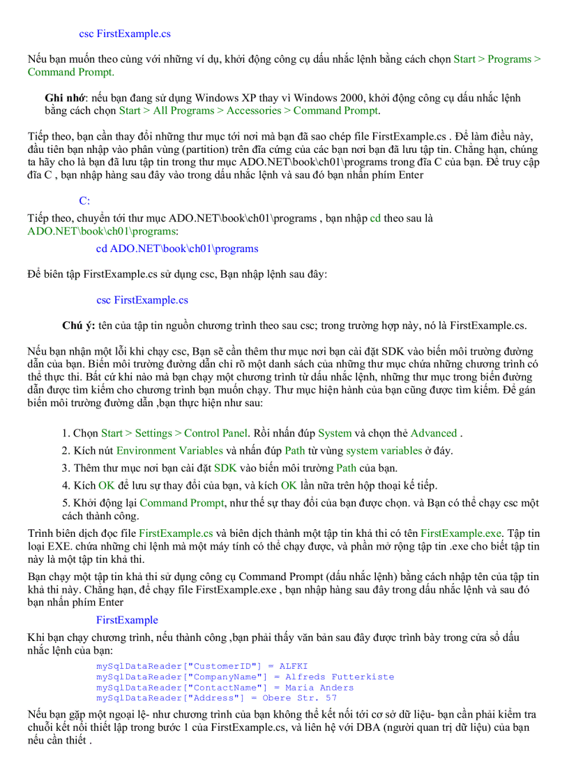 image for page Giới thiệu về Lập trình Cơ sở dữ liệu với ADO NET