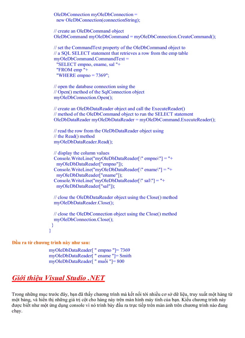 image for page Giới thiệu về Lập trình Cơ sở dữ liệu với ADO NET