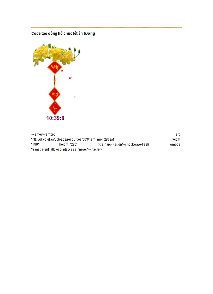 image for page Code tạo đồng hồ chúc tết ấn tượng