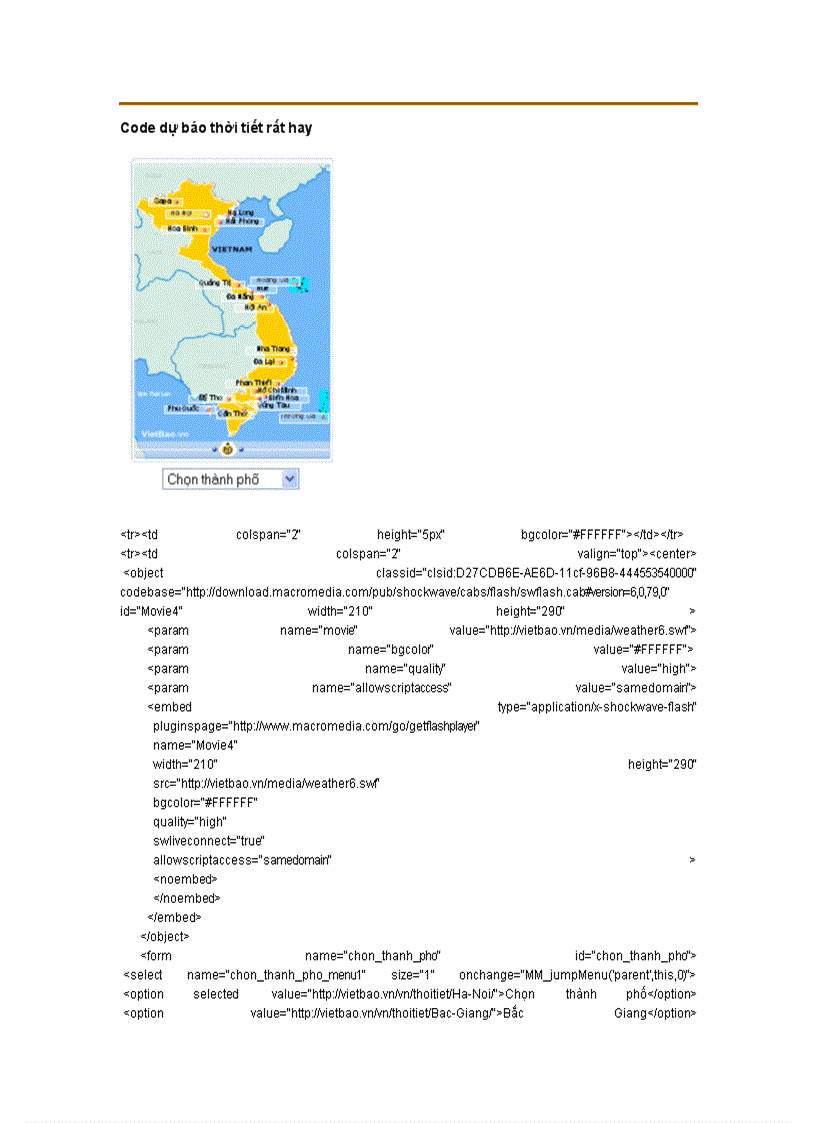 image for page Code dự báo thời tiết