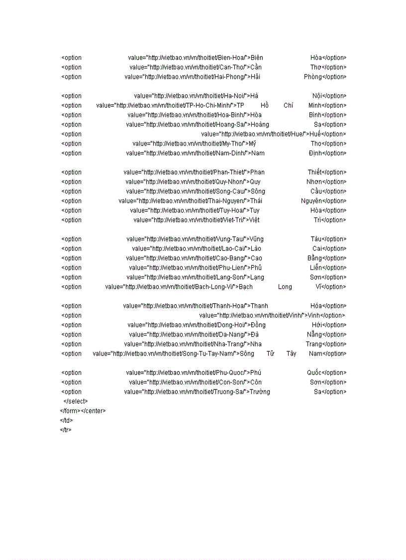 image for page Code dự báo thời tiết