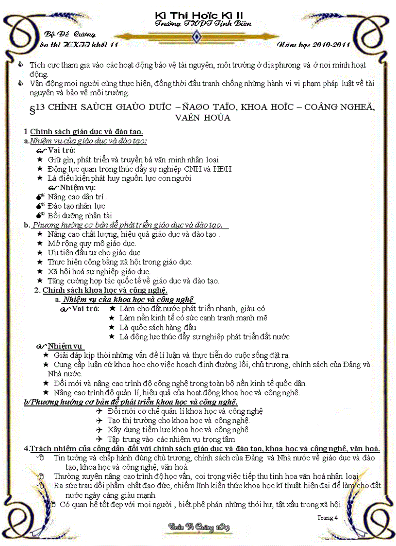 image for page Đề cương ôn thi GDCD khối 11