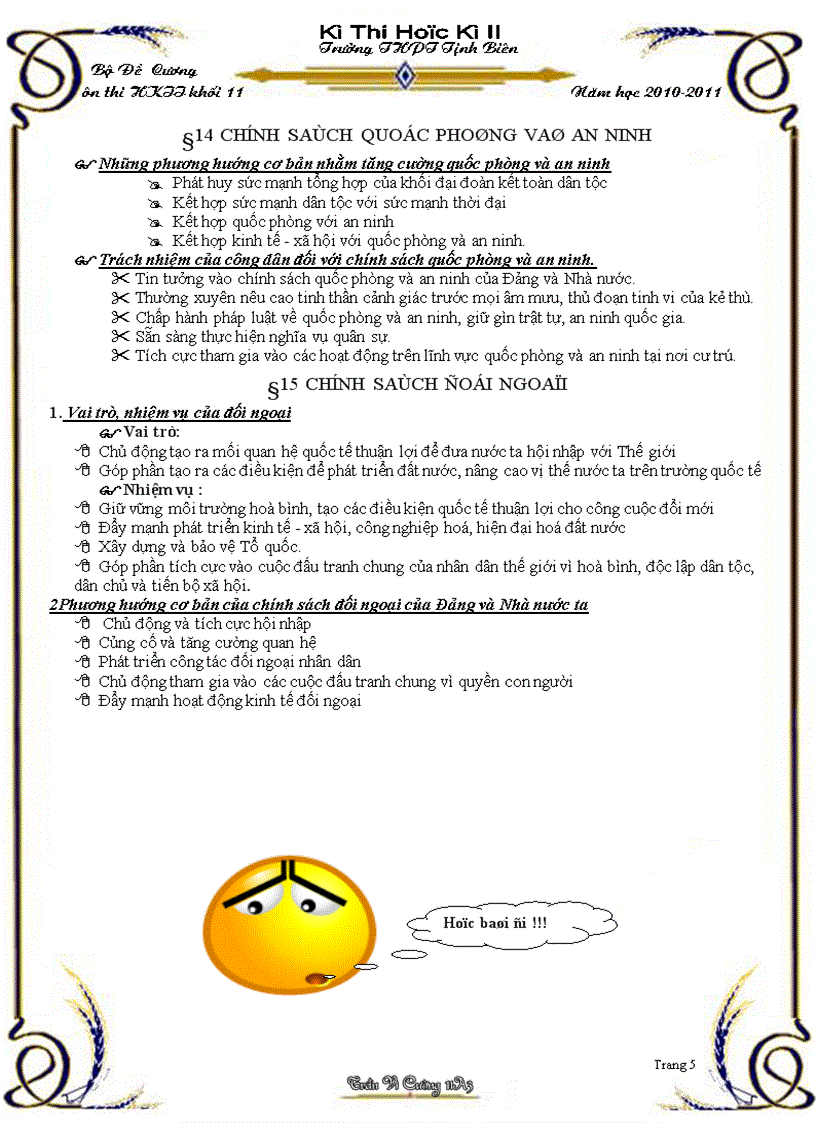 image for page Đề cương ôn thi GDCD khối 11