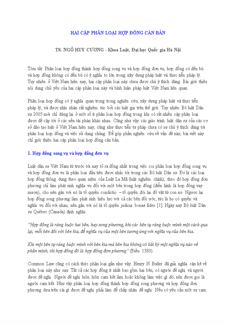 image for page Hai cặp phân loại hợp đồng căn bản
