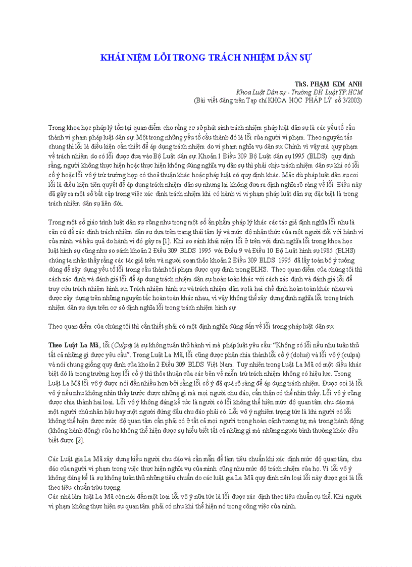image for page Khái niệm lỗi trong trách nhiệm dân sự