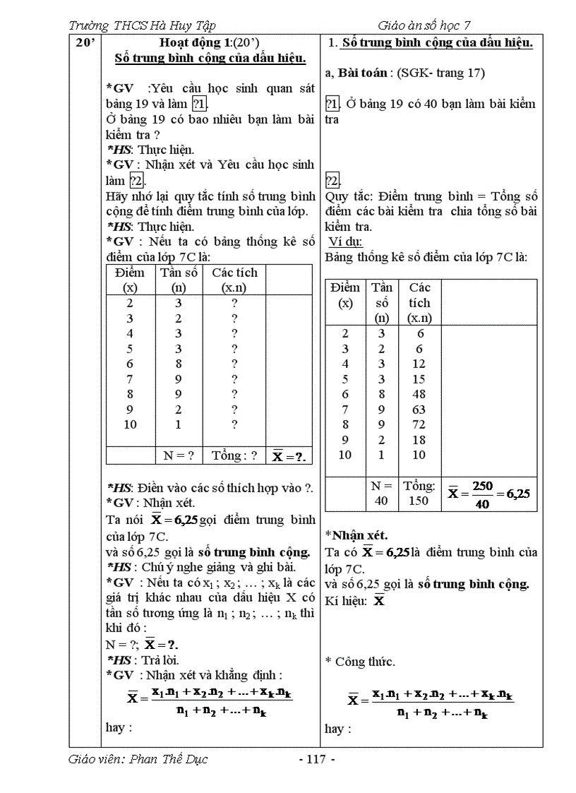image for page Giáo án số học lớp 7