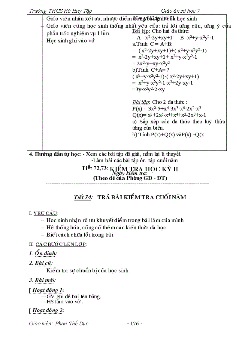 image for page Giáo án số học lớp 7