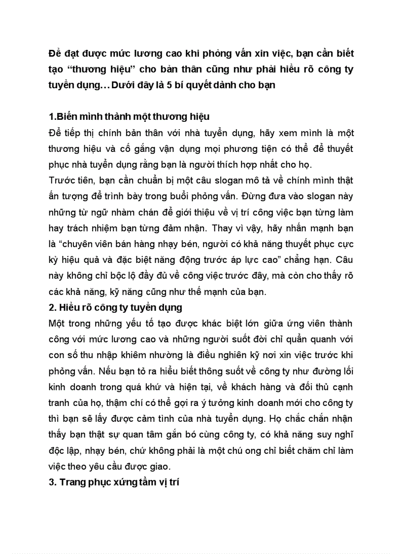 image for page Bí quyết phỏng vấn giúp đạt được mức lương cao