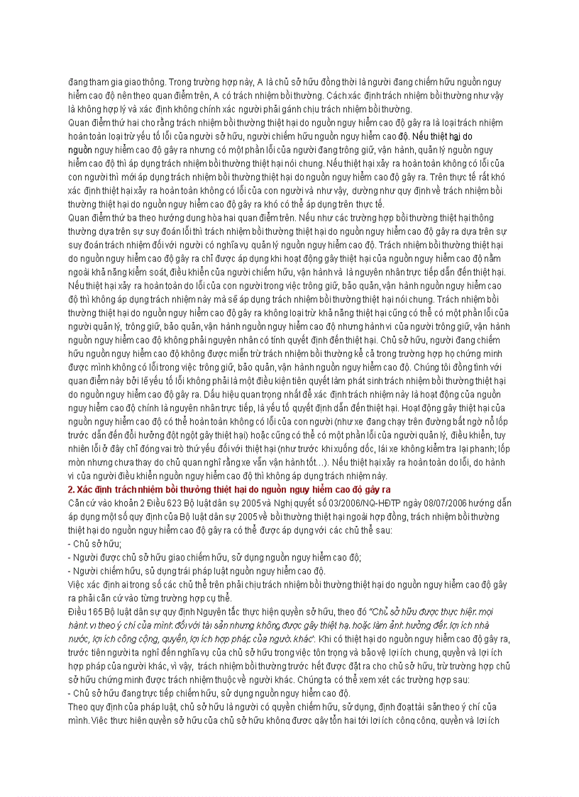 image for page Trách nhiệm bồi thường thiệt hại do nguồn nguy hiểm cao độ gây ra