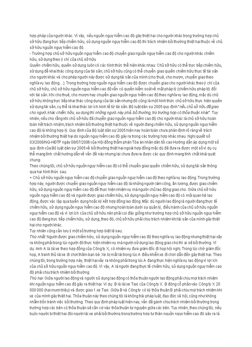 image for page Trách nhiệm bồi thường thiệt hại do nguồn nguy hiểm cao độ gây ra