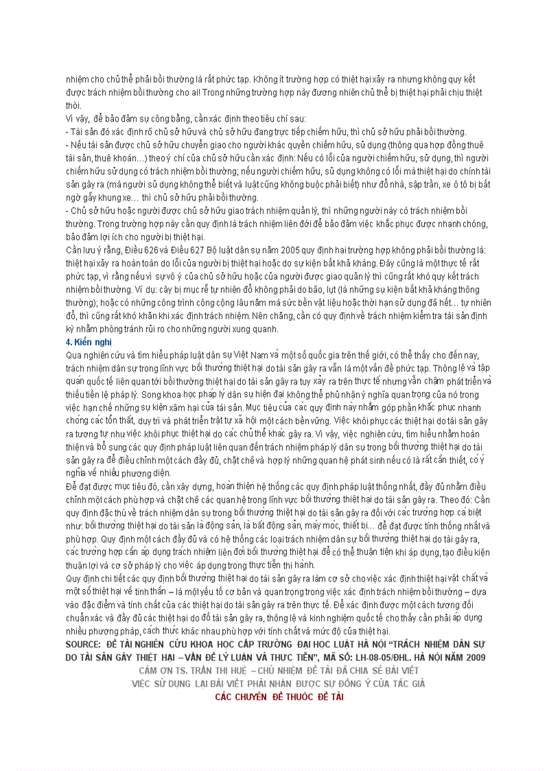 image for page Ý nghĩa đặc điểm và xác định chủ thể của trách nhiệm dân sự do tài sản gây ra
