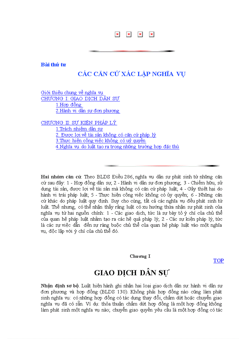 image for page Các căn cứ xác lập nghĩa vụ