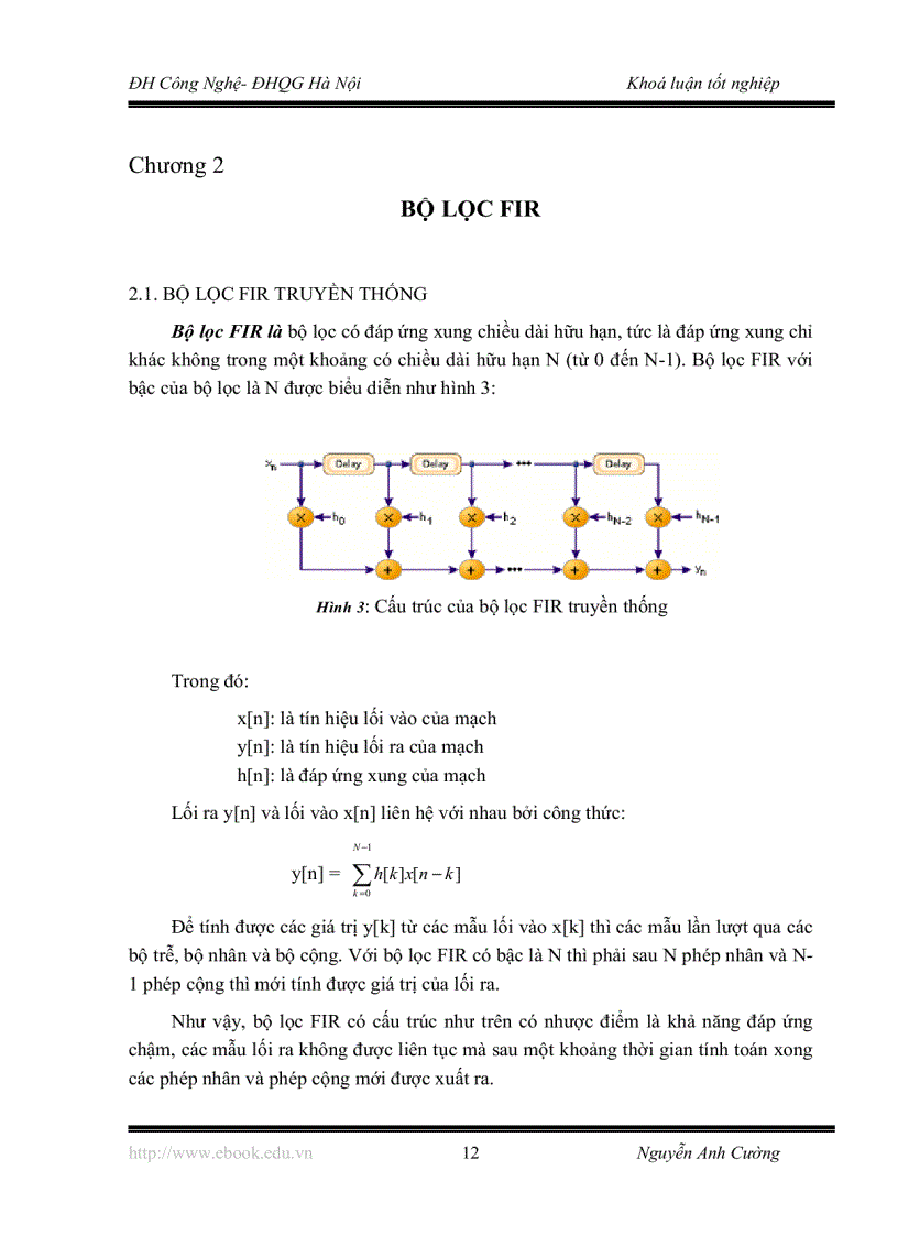 image for page Bộ lọc FIR thích nghi dùng thuật toán LMS