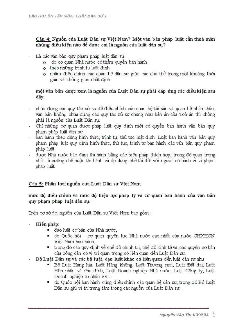 image for page Câu hỏi ôn tập môn Luật dân sự
