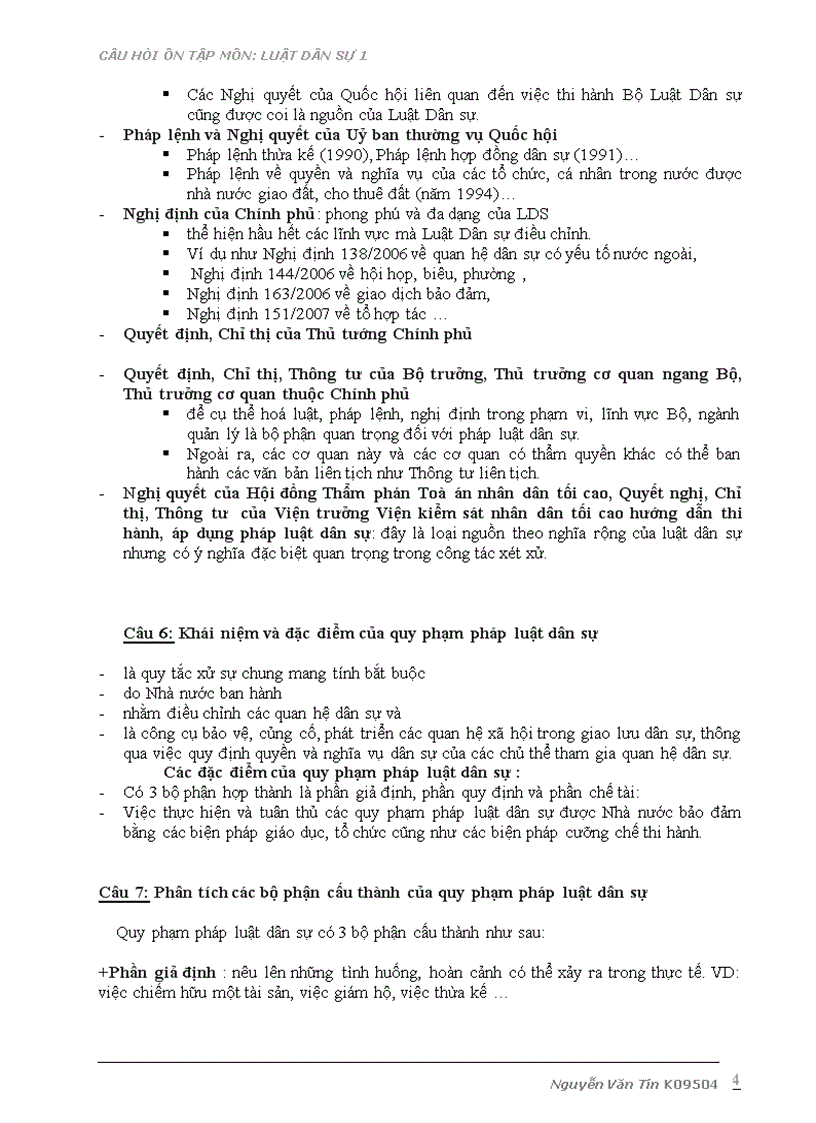 image for page Câu hỏi ôn tập môn Luật dân sự