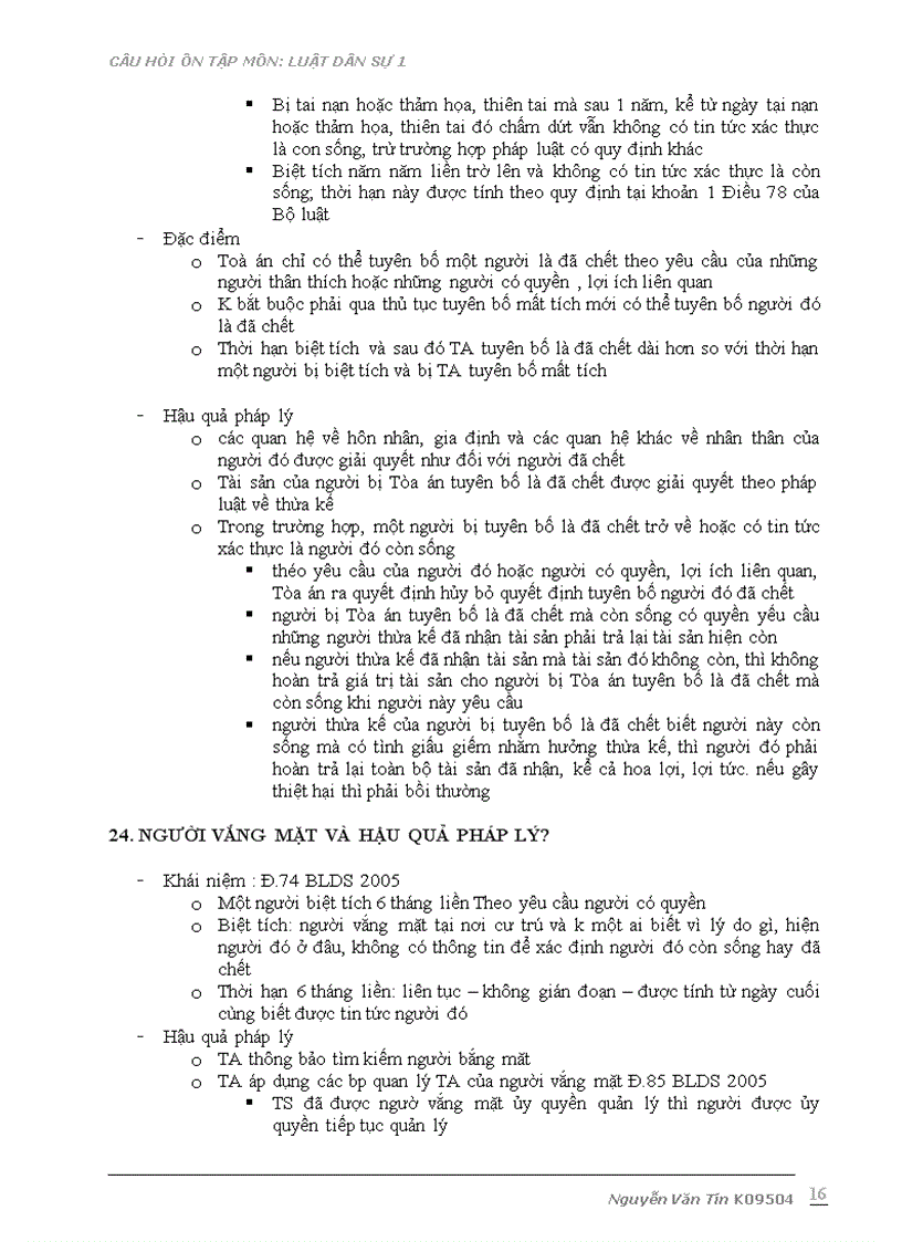 image for page Câu hỏi ôn tập môn Luật dân sự