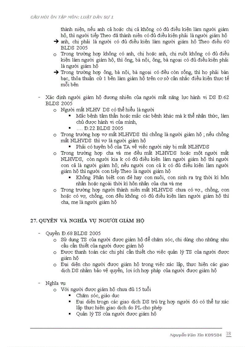 image for page Câu hỏi ôn tập môn Luật dân sự