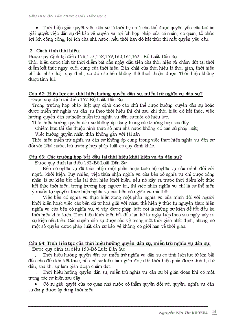 image for page Câu hỏi ôn tập môn Luật dân sự