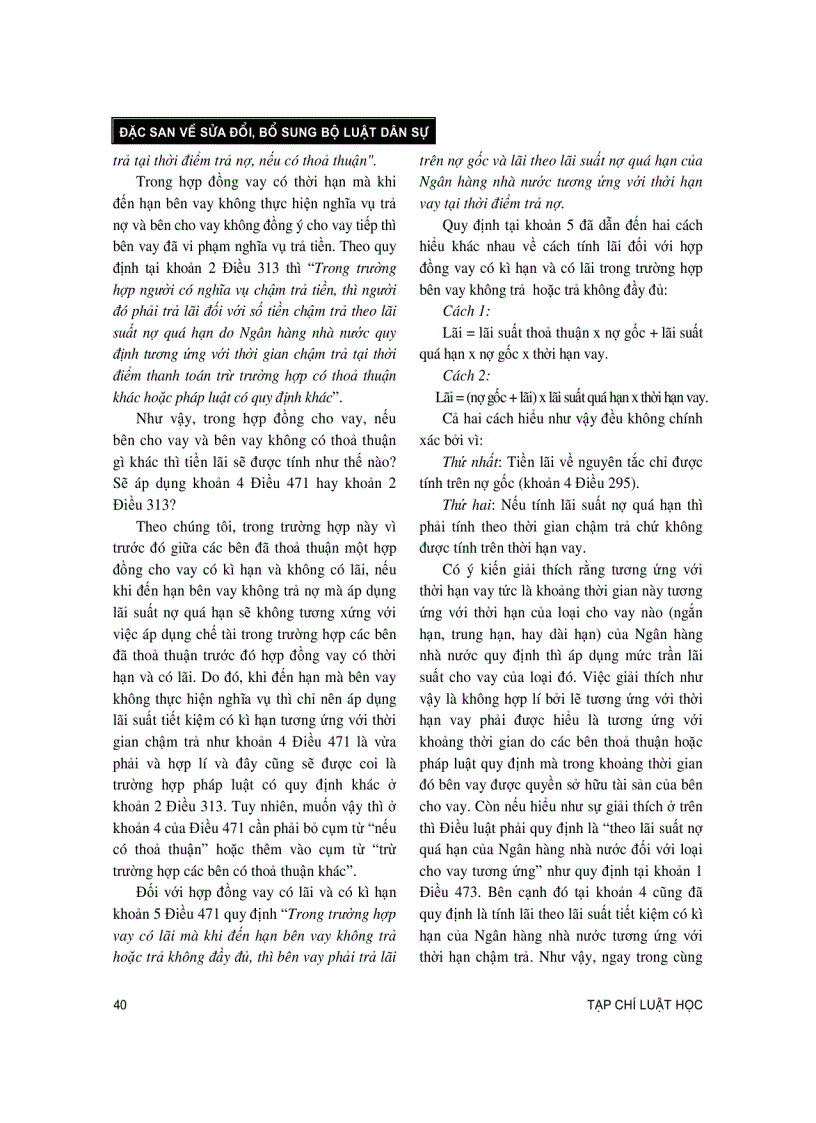 image for page Cần sửa đổi bổ sung một số điều về hợp đồng vay tài sản trong bộ luật dân sự