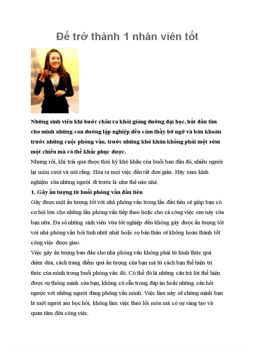 image for page Để trở thành 1 nhân viên tốt