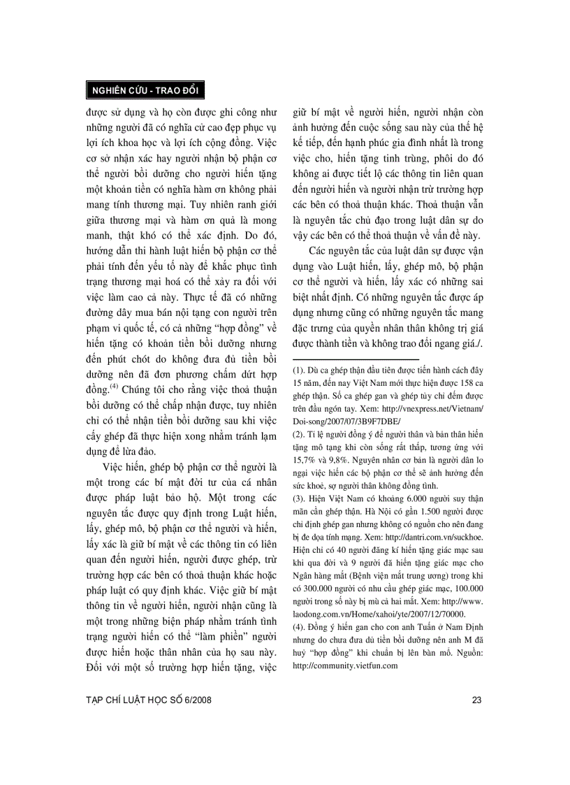 image for page Nguyên tắc trong việc hiến lấy ghép mô bộ phận cơ thể người hiến xác