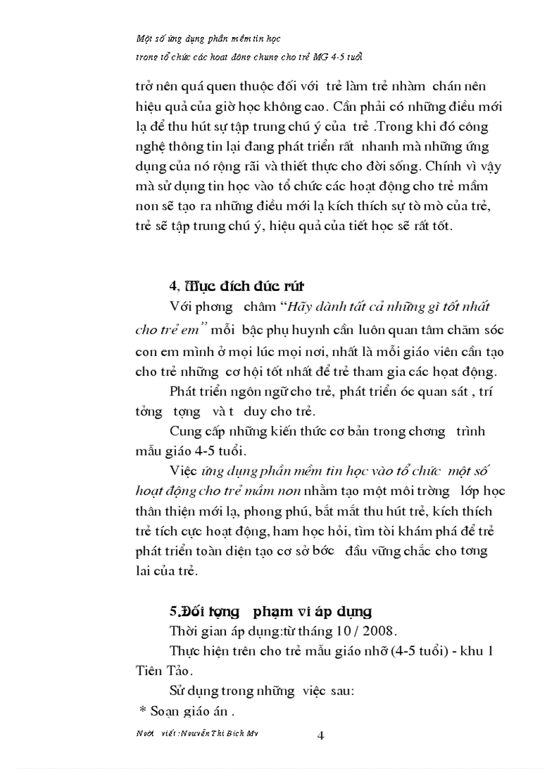image for page Một số ứng dụng phần mềm tin học trong tổ chức các hoạt động chung cho trẻ MG 4 5 tuổi