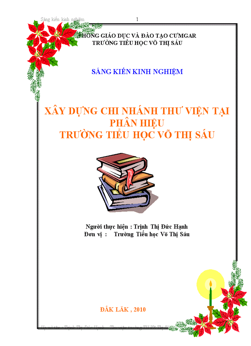 image for page Xây dựng chi nhánh thư viện tại phân hiệu trường Tiểu học Võ Thị Sáu