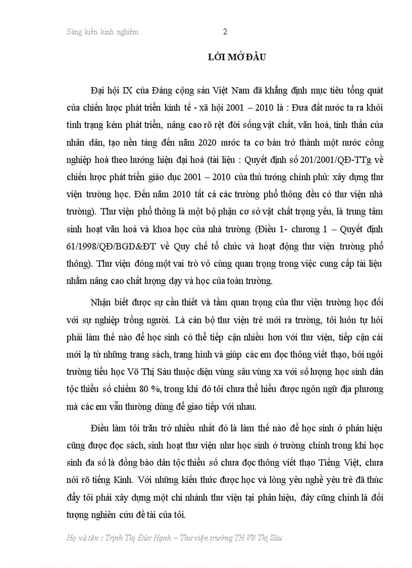 image for page Xây dựng chi nhánh thư viện tại phân hiệu trường Tiểu học Võ Thị Sáu