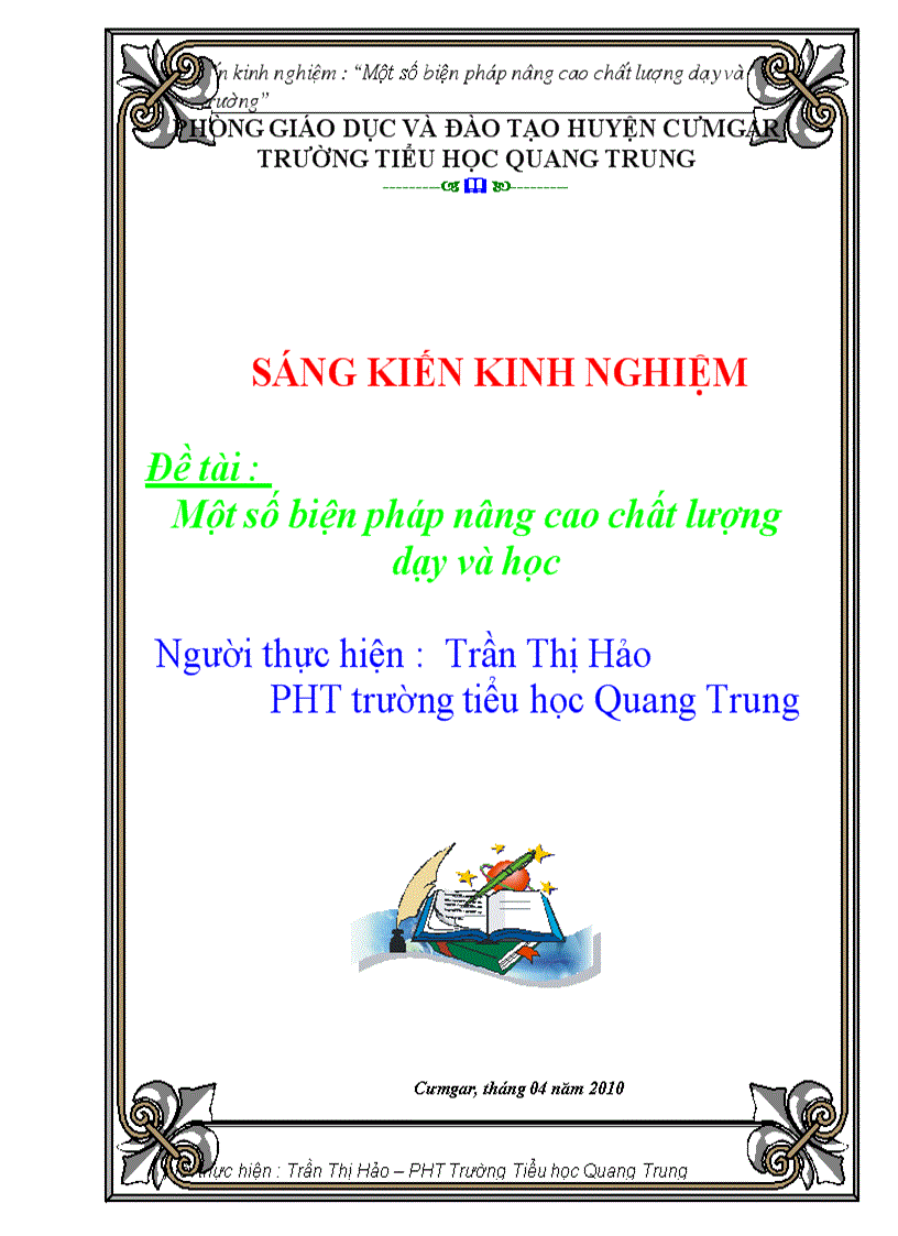 image for page Một số biện pháp nâng cao chất lượng dạy và học trong nhà trường