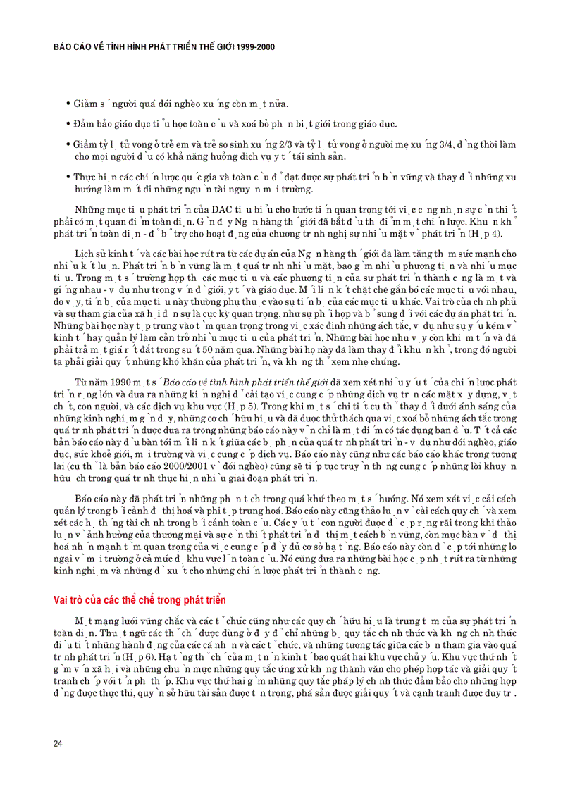 image for page Báo cáo về tình hình phát triển thế giới 1999 2000