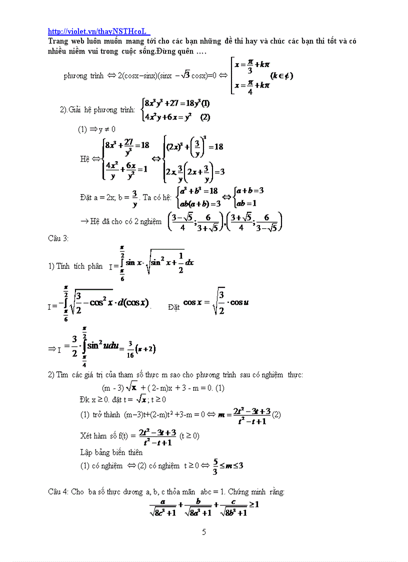 image for page Tuyển tập các đề thi thử Đh môn toán