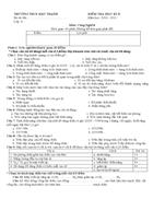 KIỂM TRA HỌC KÌ II Năm học 2010 2011 Môn Công Nghệ 8 1