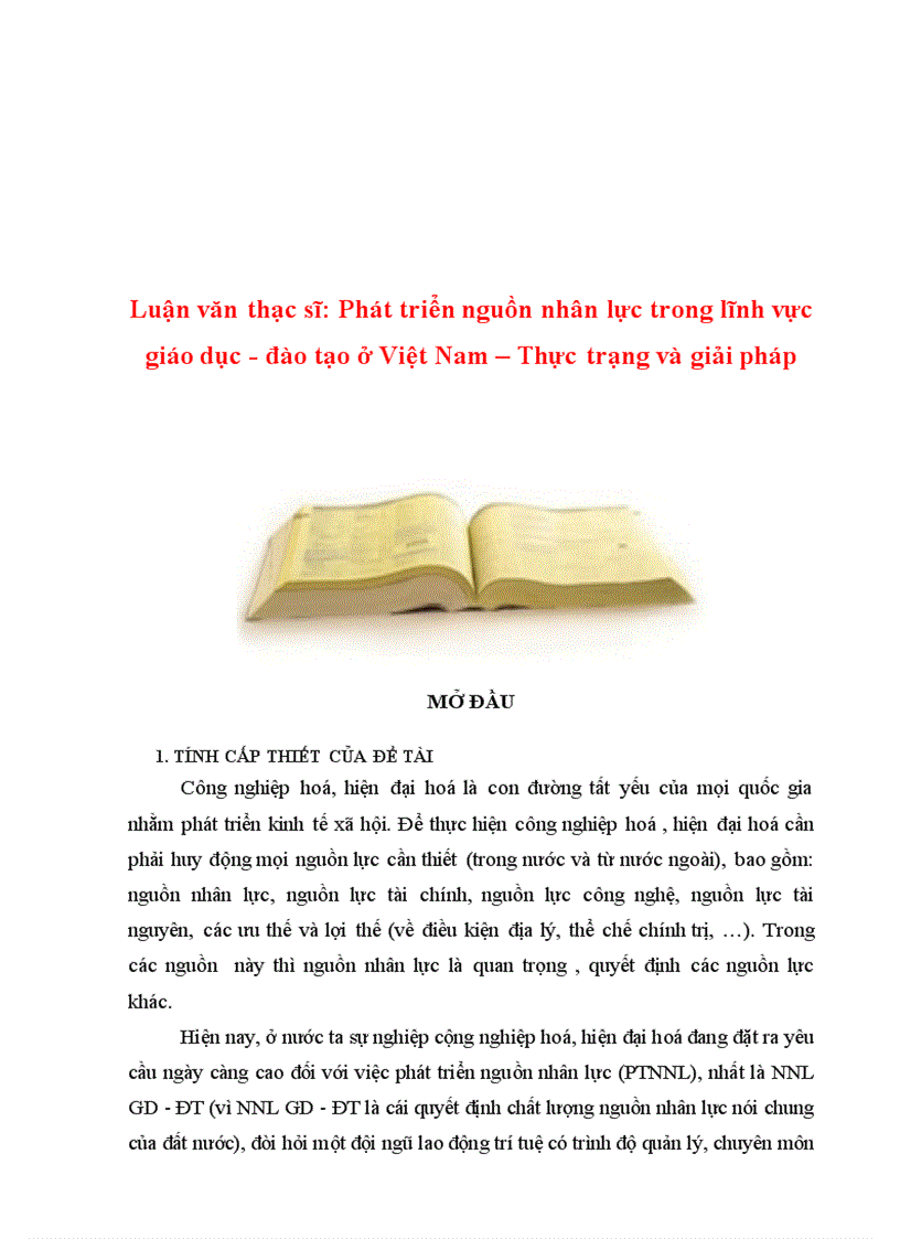 image for page Phát triển nguồn nhân lực trong lĩnh vực giáo dục đào tạo ở Việt Nam