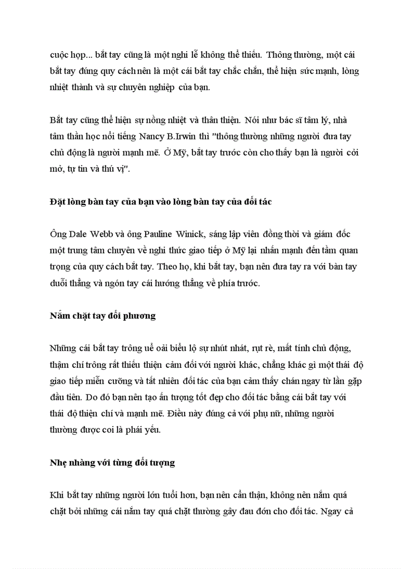 image for page Nghệ thuật bắt tay trong công việc