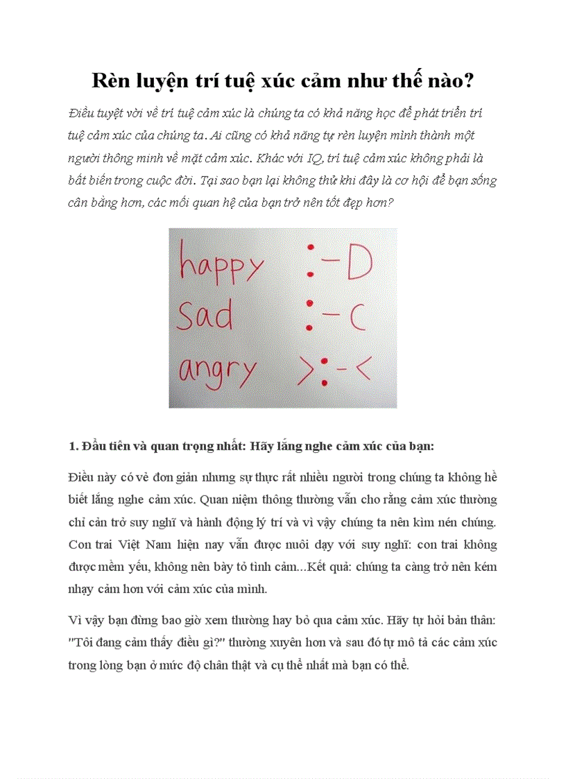 image for page Rèn luyện trí tuệ xúc cảm như thế nào