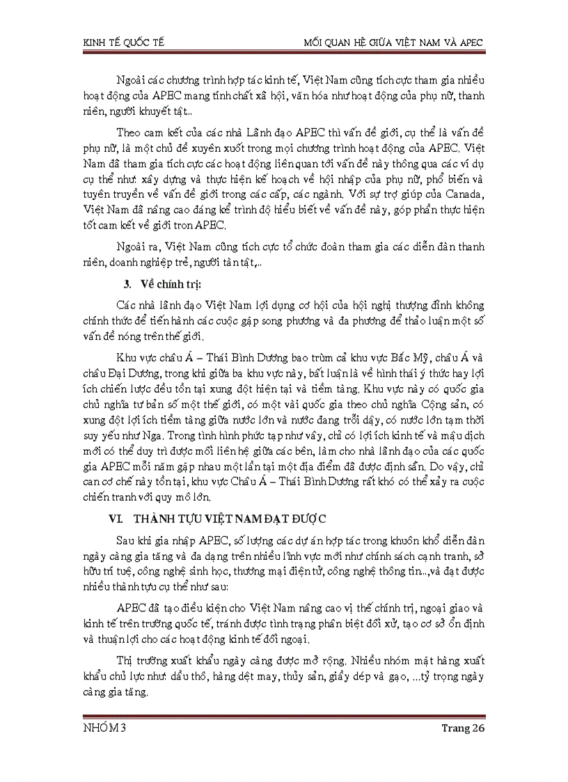 image for page Kinh tế quốc tê Mối quan hệ của Việt Nam với APEC