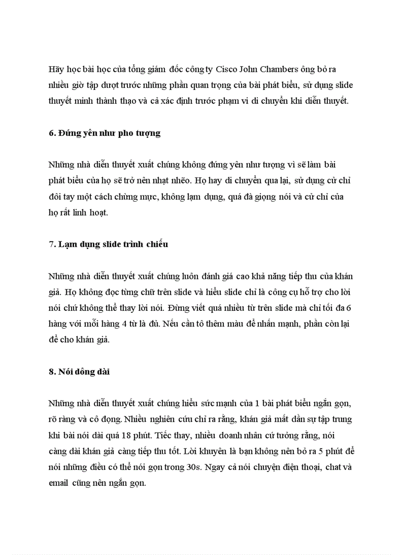 image for page Những điều cần tránh khi thuyết trình