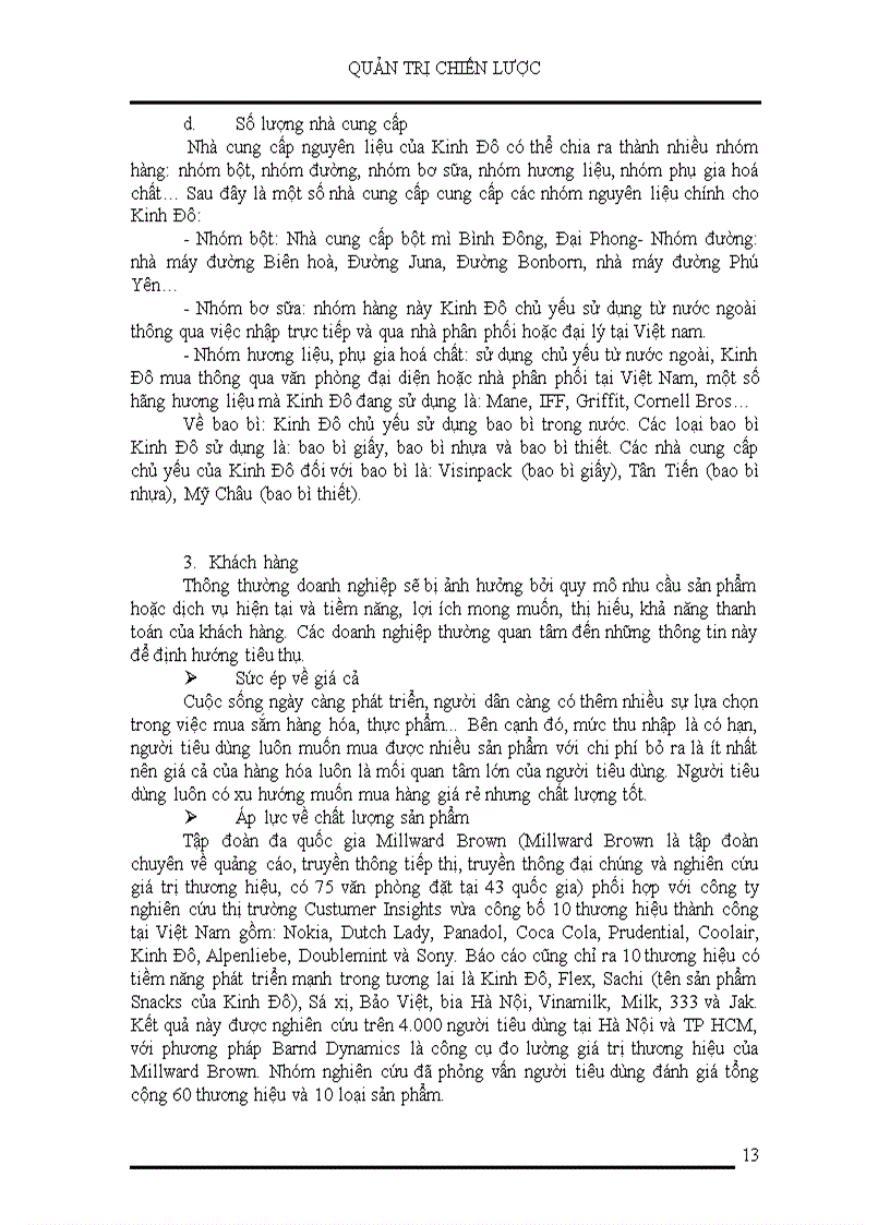 image for page Quản trị chiến lược Phân tích môi trường kinh doanh của công ty Kinh Đô