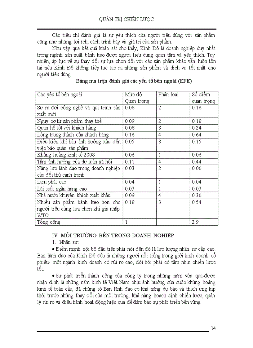 image for page Quản trị chiến lược Phân tích môi trường kinh doanh của công ty Kinh Đô