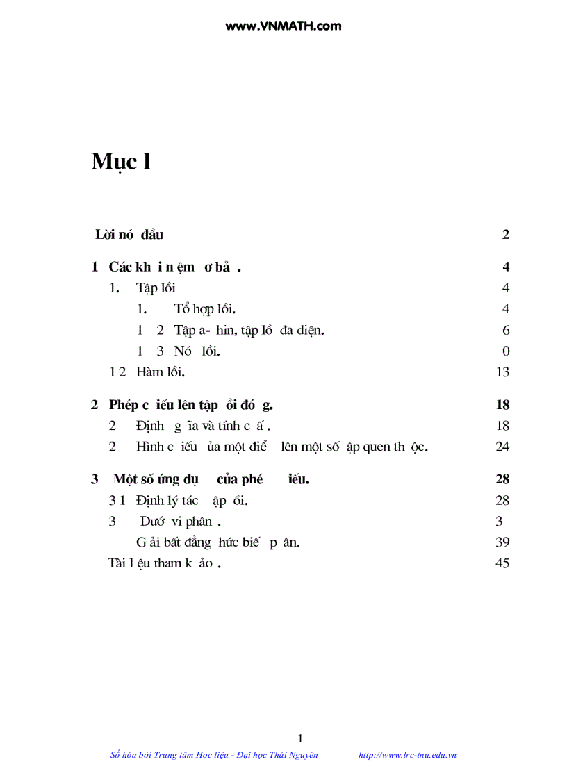 image for page Luận Văn Thạc sĩ Toán Phép chiếu vuông góc và ứng dụng