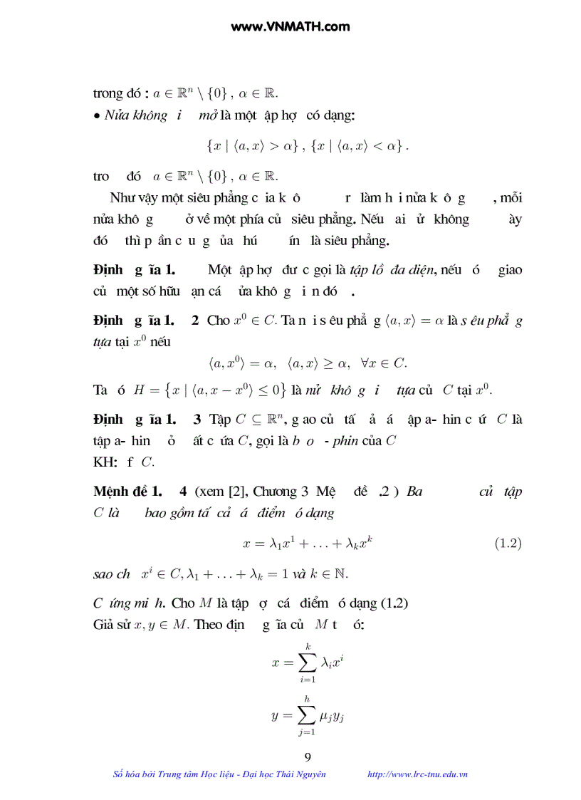 image for page Luận Văn Thạc sĩ Toán Phép chiếu vuông góc và ứng dụng