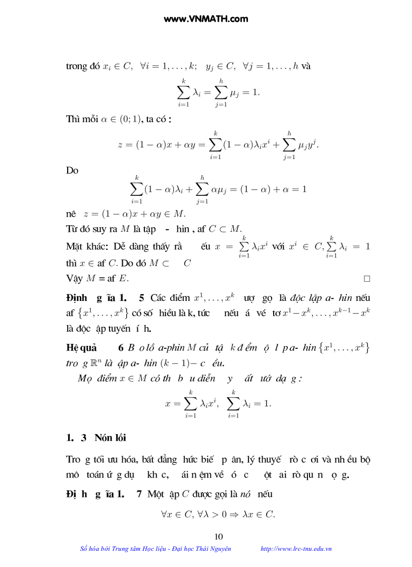 image for page Luận Văn Thạc sĩ Toán Phép chiếu vuông góc và ứng dụng