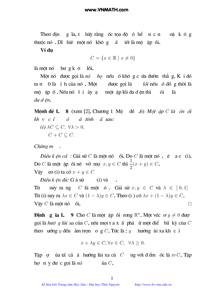 image for page Luận Văn Thạc sĩ Toán Phép chiếu vuông góc và ứng dụng