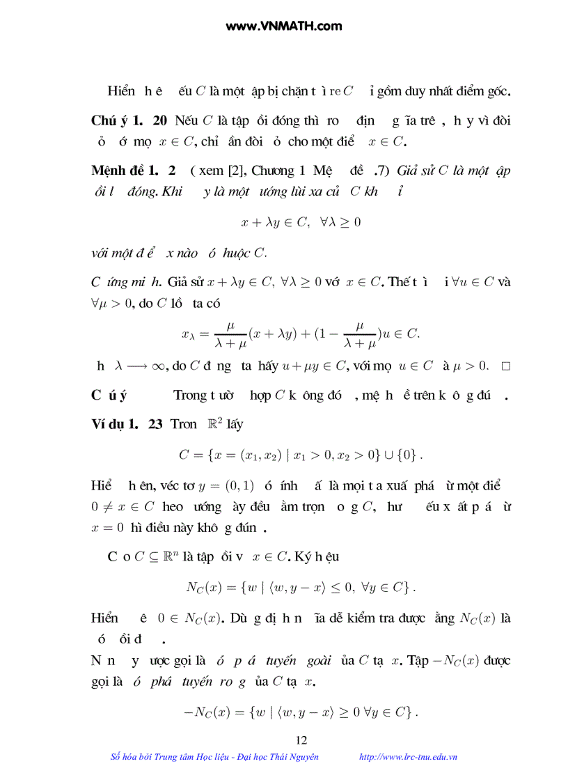 image for page Luận Văn Thạc sĩ Toán Phép chiếu vuông góc và ứng dụng