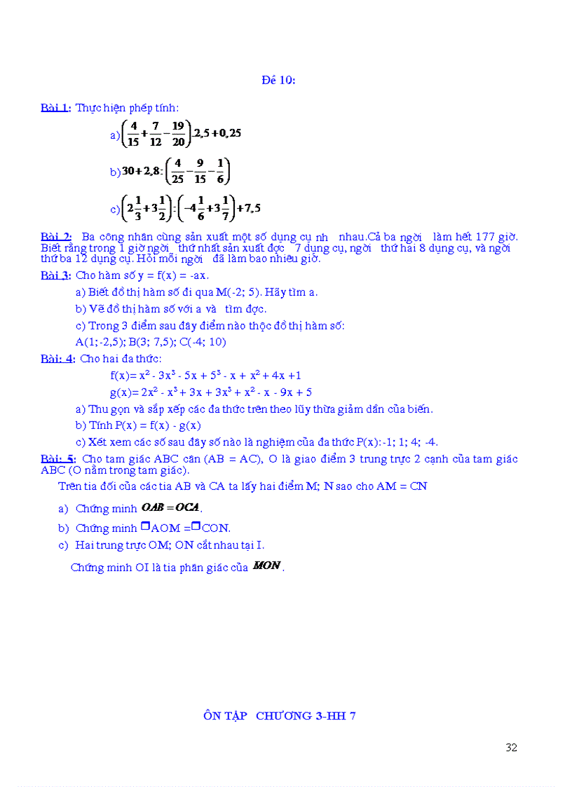 image for page Đề cương ôn tập học kỳ ii môn toán lớp 7