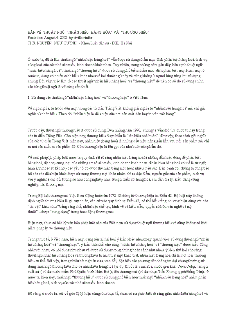 image for page Bần về thuật ngữ nhãn hiệu hàng hóa và thương hiệu