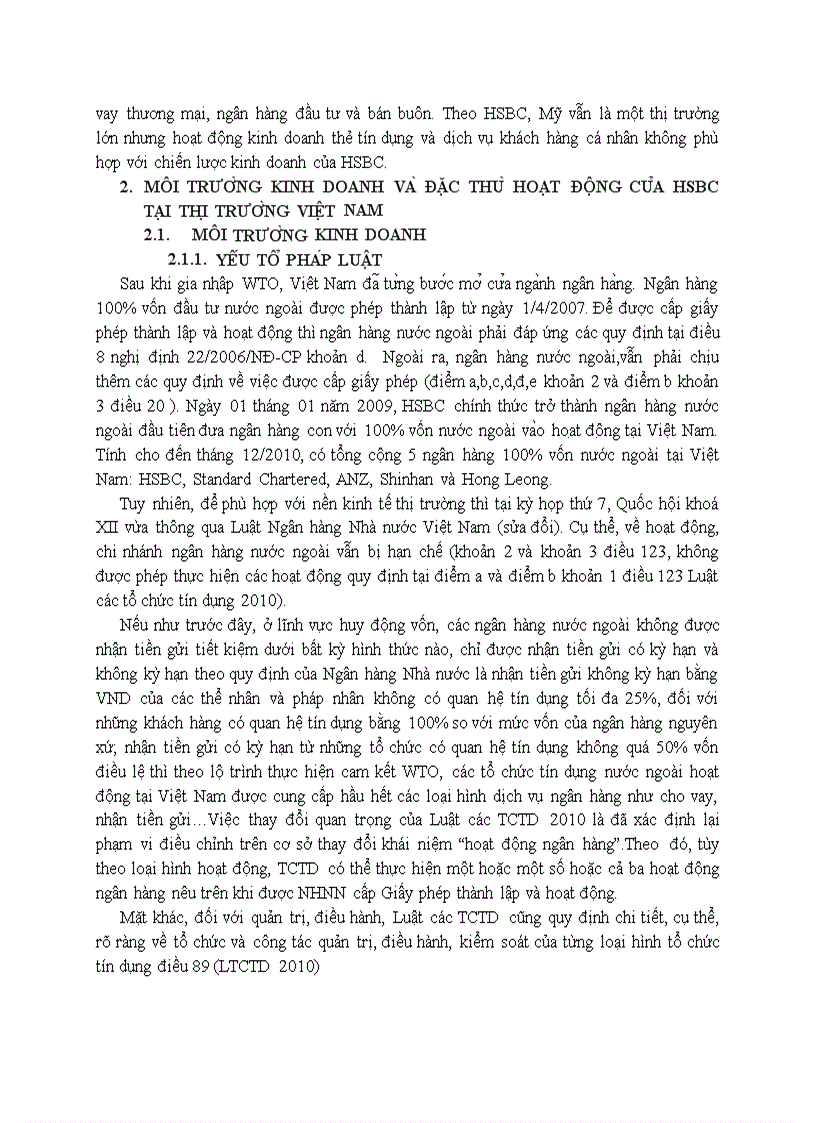 image for page Hoạt động của ngân hàng HSBC ở thị trường Mỹ và Việt Nam